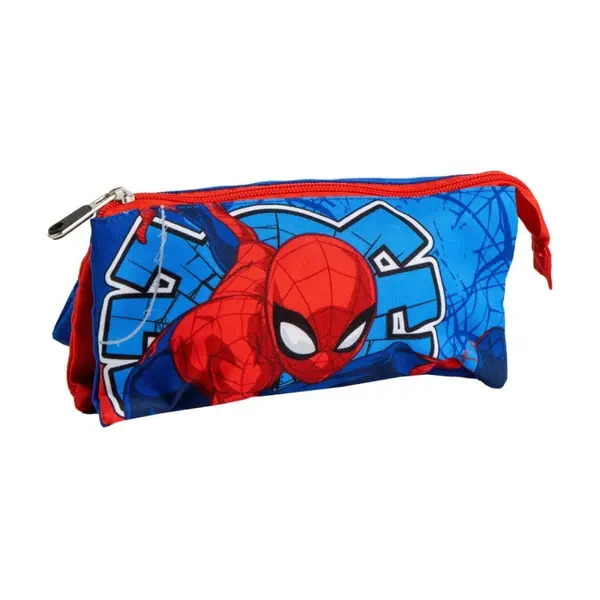 Penar neechipat Cerda Spiderman, 1 fermoar, 3 compartimente, dreptunghiular, 22.5 x 11.5 x 2 cm