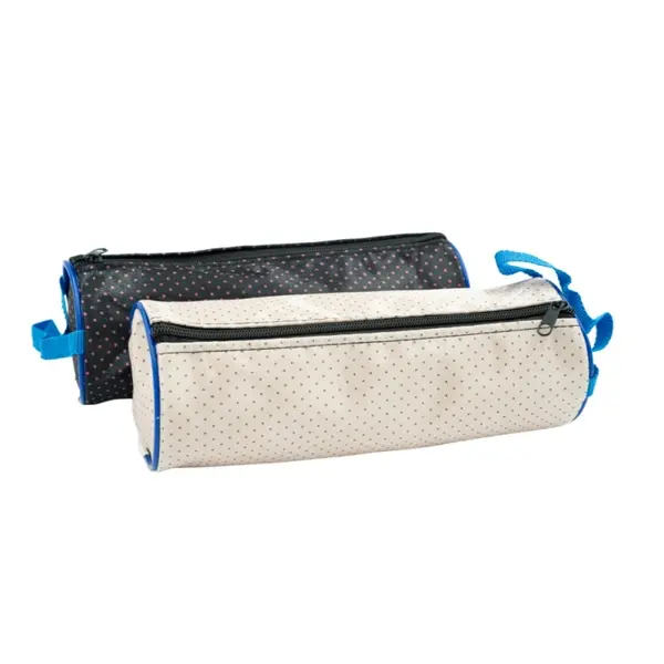 Penar neechipat CNX cu puncte, 1 compartiment, textil, cilindric, diverse culori, 20 x 6 cm