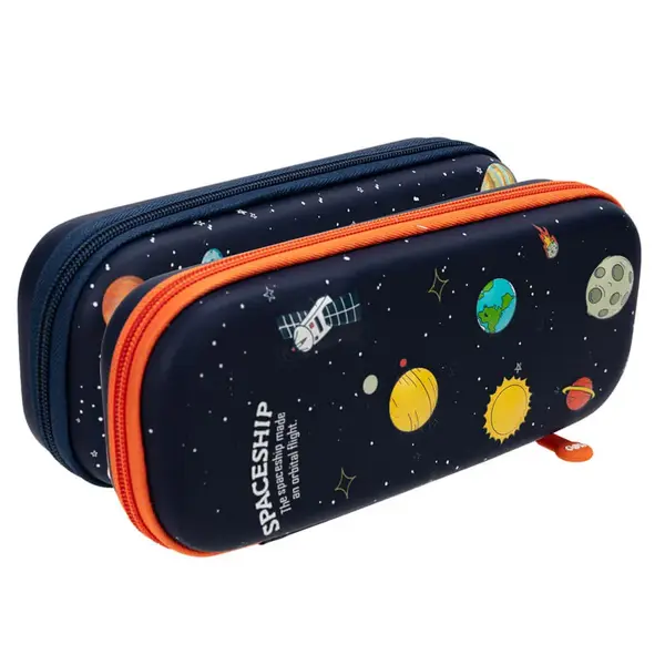 Penar neechipat oval rigid Deli Spaceship compartimentat fermoar multicolor Penar neechipat oval rigid Deli Spaceship compartimentat fermoar multicolor