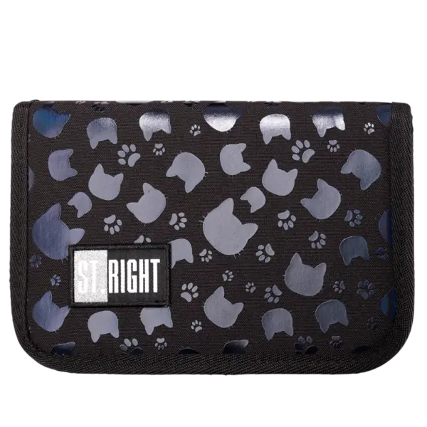 Penar neechipat Piscute,1 compartiment, 2 extensii, negru cu argintiu,20x14x4 cm