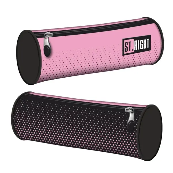 Penar neechipat St. Majewski St. Right Pink Gradient, 1 compartiment, roz cu negru, cilindric, 21 x 10 x 7 cm