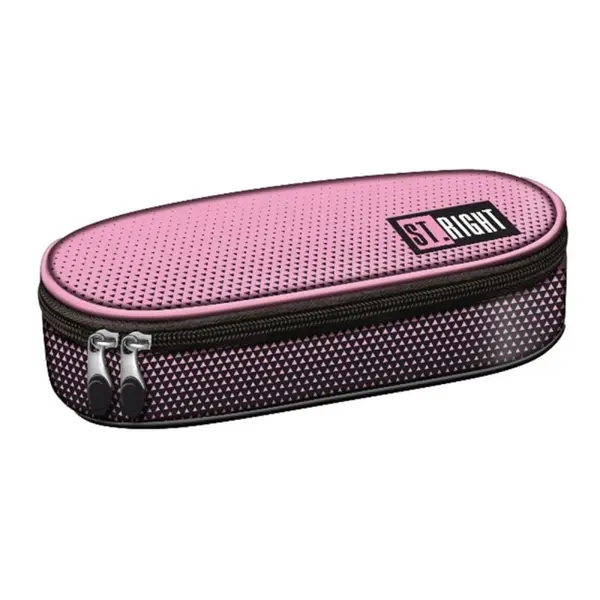 Penar neechipat St. Majewski St. Right Pink Gradient, 1 compartiment, 1 extensie, negru cu roz, oval, 24 x 10 x 6 cm