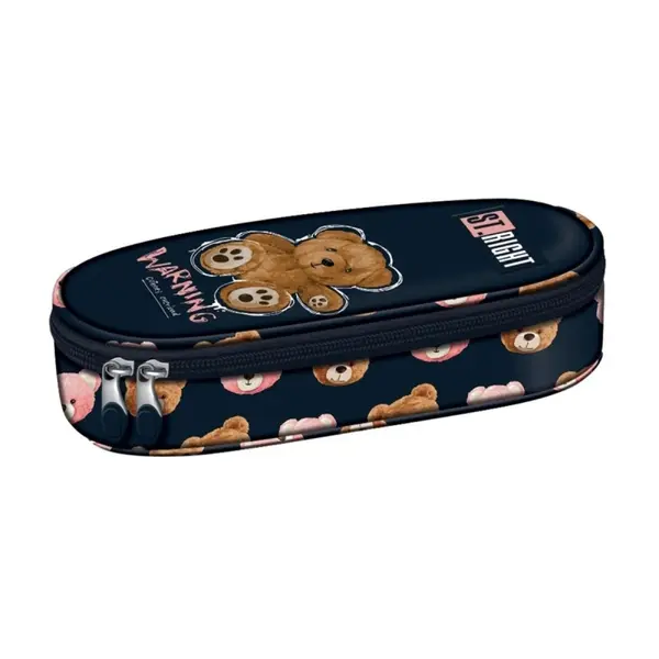 Penar neechipat St. Majewski St. Right Teddy Bear, 1 compartiment, 1 extensie, bleumarin, oval, 24 x 10 x 6 cm