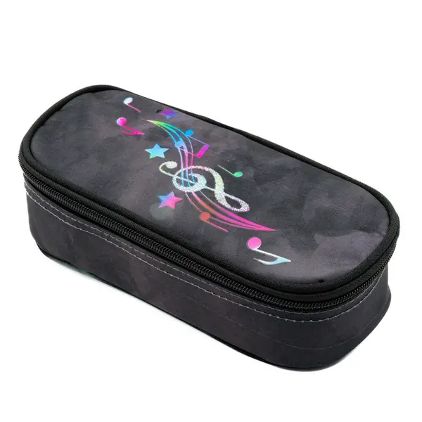 Penar neechipat Starpak Kitty Holo, 1 fermoar, 1 extensie, negru, cilindric, 21 x 10 x 7 cm