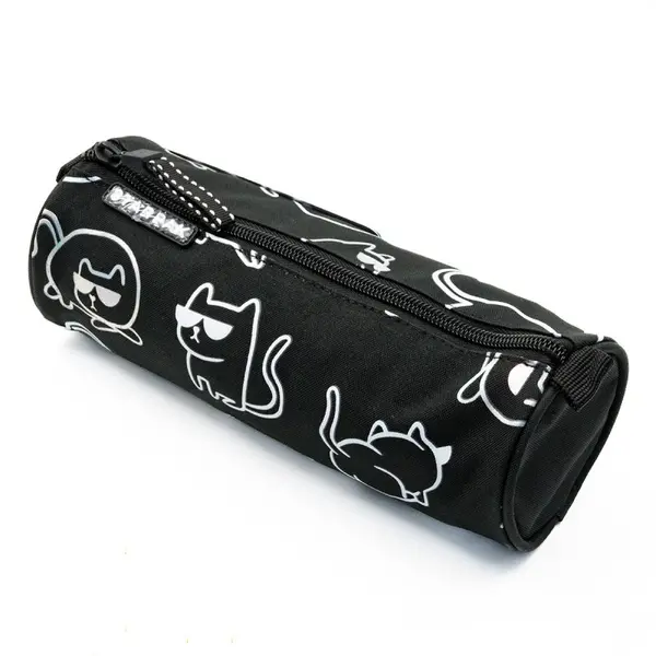 Penar neechipat Starpak Kitty Holo, 1 fermoar, negru, cilindric, 21 x 10 x 7 cm