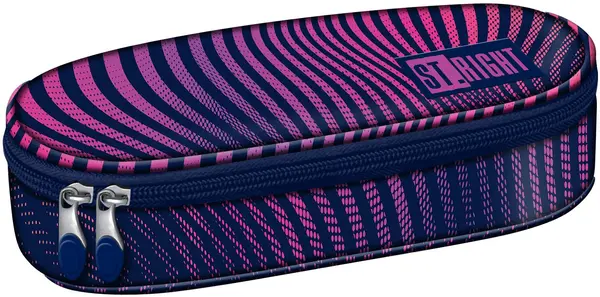 Penar oval pentru școală St. Right Violet Gradient Wave -Cu 1 fermoar