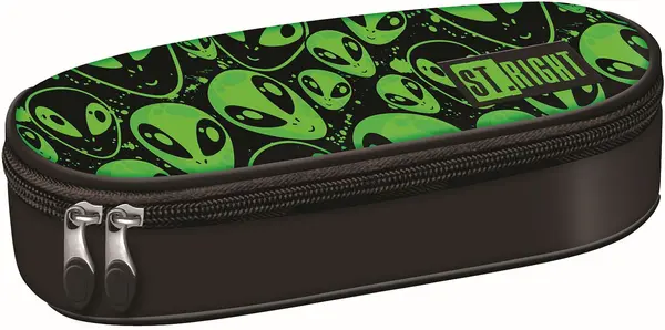 Penar oval St. Right Green Aliens - 1 fermoar