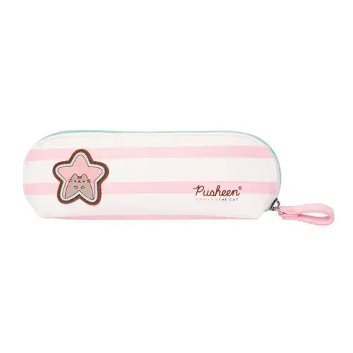 Penar Pusheen ,roz cu alb, inchidere cu fermoar, 22x9x5 cm