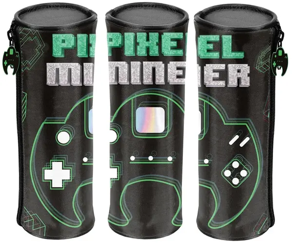 Penar școlar cilindric Paso Pixel Miner - Cu 1 fermoar