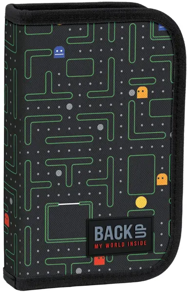 Penar școlar cu rechizite BackUp SW - Pac-Man, cu 1 fermoar