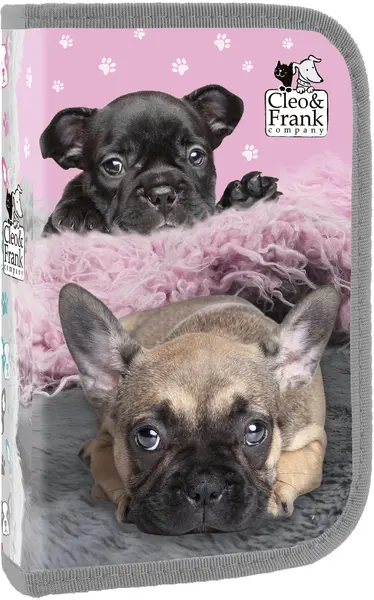 Penar școlar echipat Derform Cleo&Frank - catelus, cu 1 fermoar