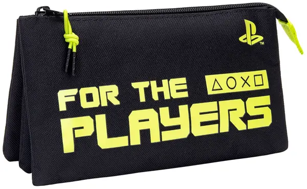 Penar școlar Kstationery PlayStation - For the players, cu 1 fermoar si 3 compartimente