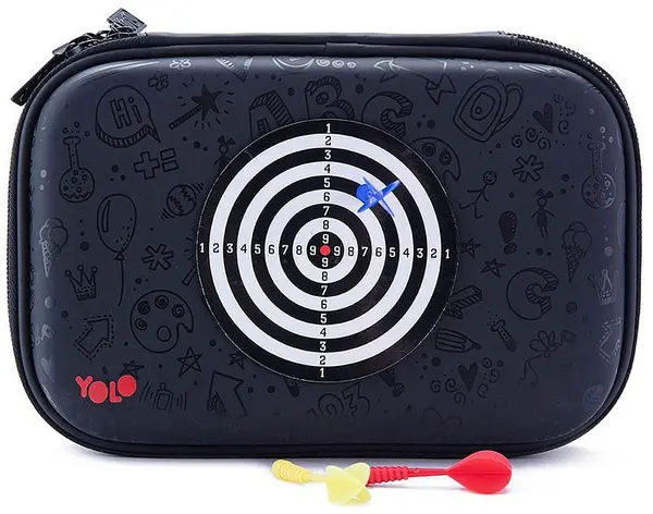 Penar școlar YOLO - Dart Game, 2 fermoar, cu săgeți