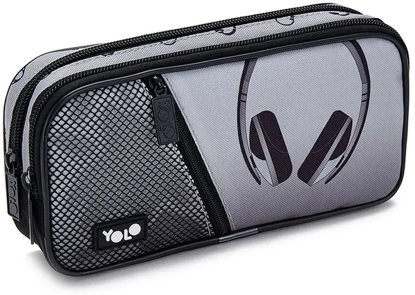 Penar școlar YOLO Earphones - 2 fermoare