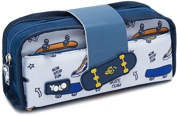 Penar școlar YOLO Flip - Skate Board, 1 fermoar