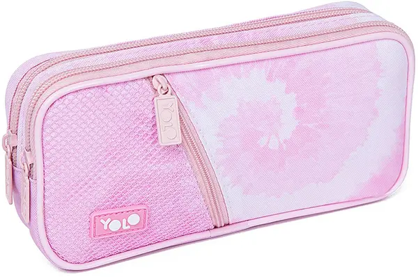 Penar școlar YOLO Pink Spiral Tie Dye - 2 fermoare