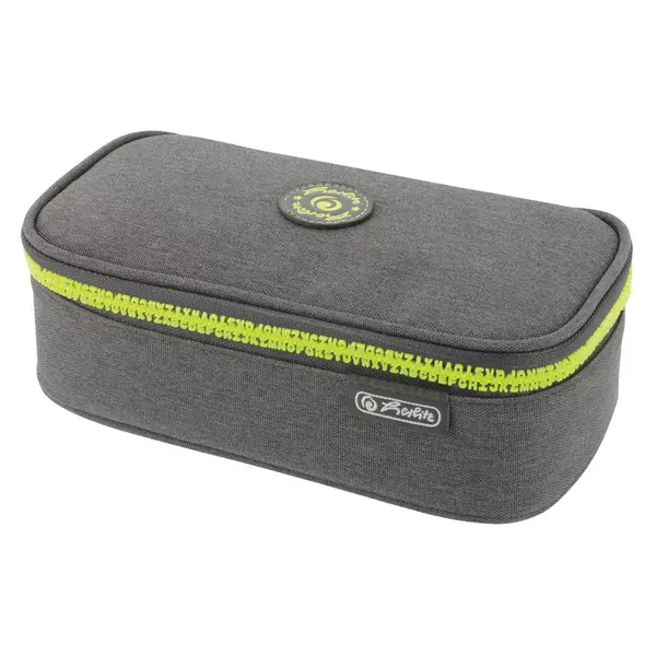 Penar tip etui, 1 fermoar, Herlitz BeatBox ABC gri/galben