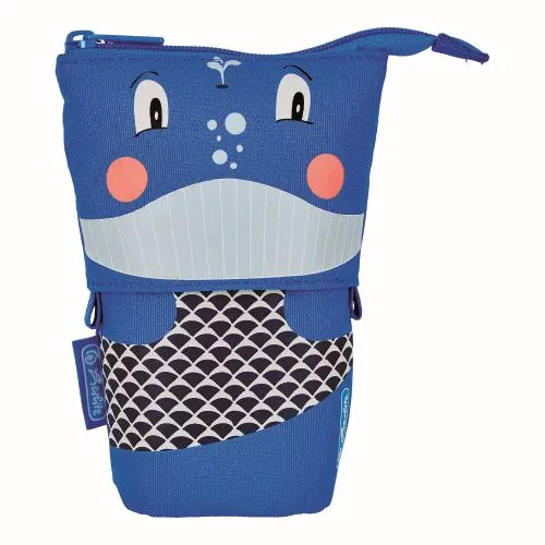 Penar tip etui, 1 fermoar, vertical 2 in 1, Herlitz Whale