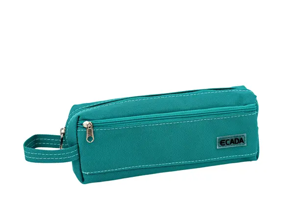 Penar tip etui, 2 fermoare, Ecada turcoaz