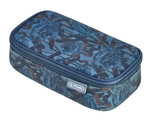 Penar tip etui Herlitz beatBox, dimensiune 22.5 x 12 x 7 cm, motiv Camo Tiger