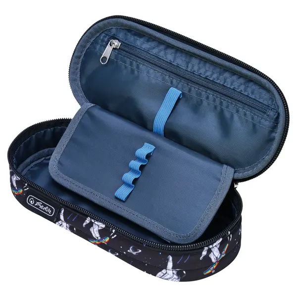 Penar tip etui oval, 21.5x9x6 cm, motiv Space Skater, Herlitz