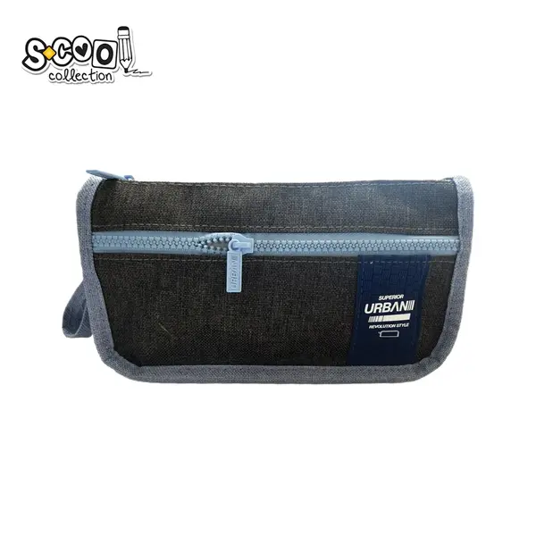Penar tip etui, urban, 2 fermoare, light blue, 22.5x7x12 cm, S-COOL