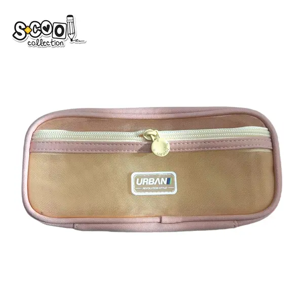 Penar tip etui, urban, 2 fermoare, light pink, 22.5x5x11 cm, S-COOL