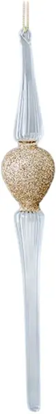 Pendul Eurolamp din sticlă - 4 x 30 cm, 2 bucăți, strălucire aurie