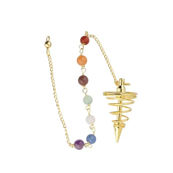 Pendul metal pentru radiestezie | Spiral 7 Chakra
