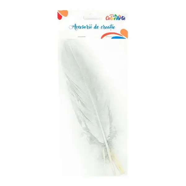 Pene argintii pentru activitati crafts, 15-20 cm, 4 bucati set