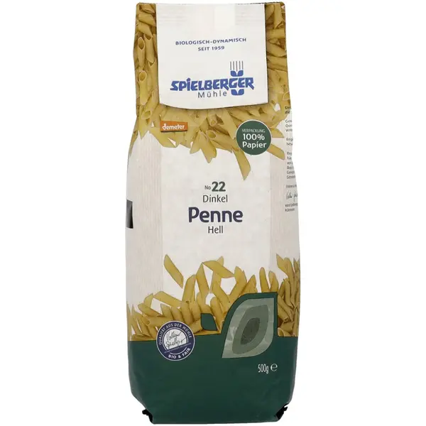 Penne din grau alb spelta Demeter, eco - 500 g