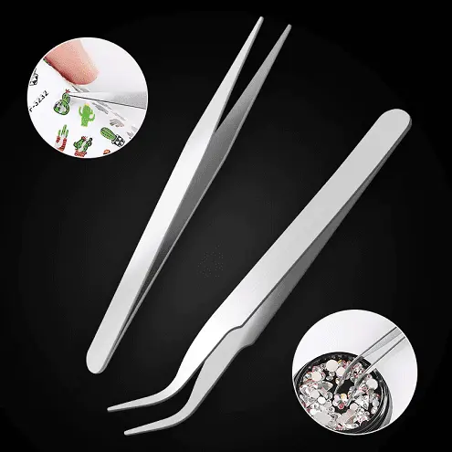 Pensetă Vârf Drept Profesională | Nail Art & Manichiură