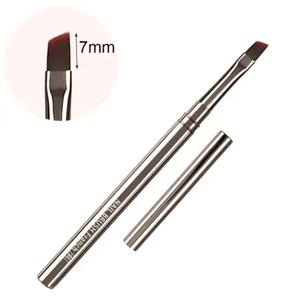 Pensulă Metal Grey French Vârf Înclinat Everin | Pensulă Profesională French