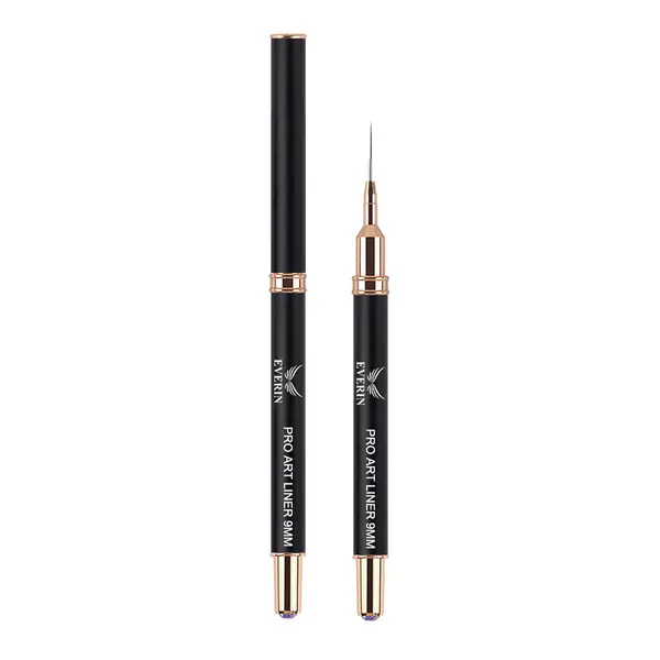 Pensulă Pro Art Liner 9mm Black Handle Everin | Pensulă Profesională Nail Art