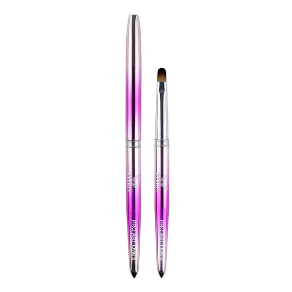 Pensulă Pro Art Oval 6mm Silver Pink Everin | Pensulă Profesională Gel