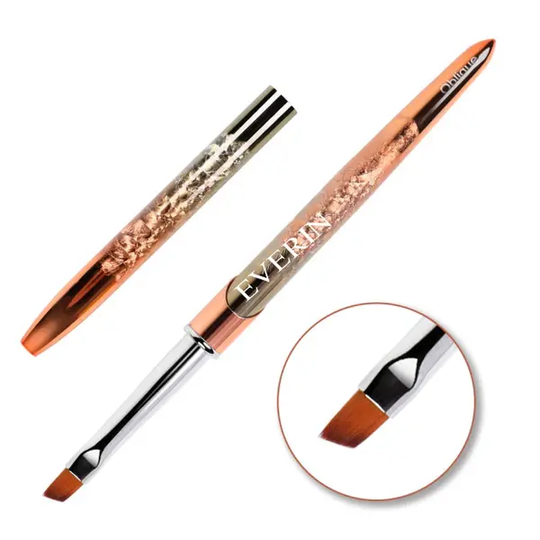 Pensulă Vârf Înclinat Everin KFT-4 | Pensulă Profesională Nail Art și Gel