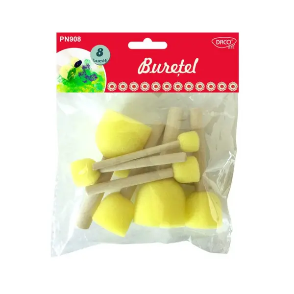Pensule burete, 8buc/set, diam. 1.5, 2, 3, 4 cm, Daco