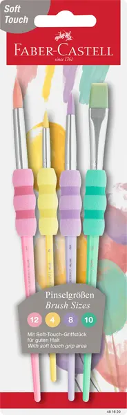 Pensule soft touch 4 buc/set pastel Faber-Castell Pensule soft touch 4 buc/set pastel Faber-Castell