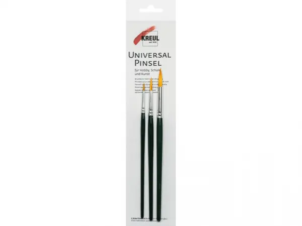 Pensule universale rotunde, din par sintetic, Kreul Basic, 3 buc set marimi 2, 5, 8