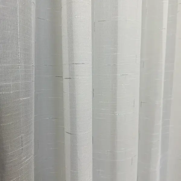 Perdea Alba, Line, tip In cu Broderie Gri, 400cm latime x 270cm inaltime cu rejansa pt sina
