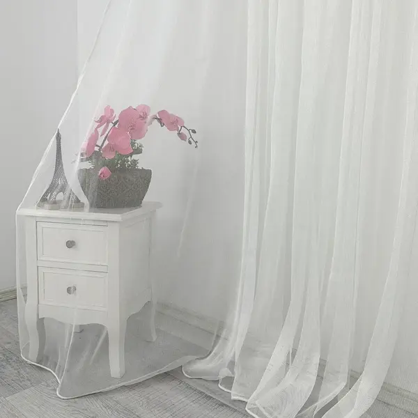 Perdea Celik tip in si matase, Ivoire, 140cm latime x 260cm inaltime, cu rejansa pt bara