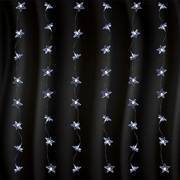 Perdea de stelute luminoase, 48 led-uri, lungime 1.5 m, interior