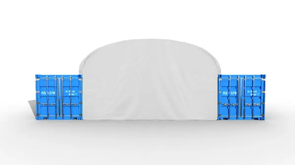 Perete frontal fara usa pt. 10x12 m Acoperisuri Container - PVC alb - Default Title
