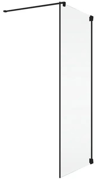 Perete lateral 120x200 cm, grosime sticla de 6 mm, profil negru mat, Ronal Cadura