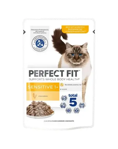 PERFECT FIT Sensitive 1+ plic pui in sos pisica adulta 85 g