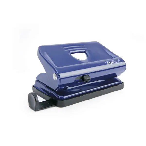 Perforator albastru metalic 2 perforatii 12 coli Rapesco Perforator albastru metalic 2 perforatii 12 coli Rapesco