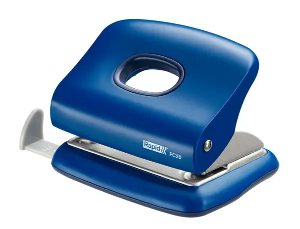 Perforator albastru plastic 2 perforatii 20 coli Rapid Perforator albastru plastic 2 perforatii 20 coli Rapid