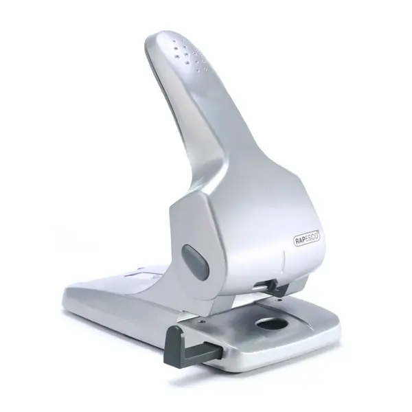 Perforator argintiu metalic 2 perforatii 65 coli Rapesco Perforator argintiu metalic 2 perforatii 65 coli Rapesco