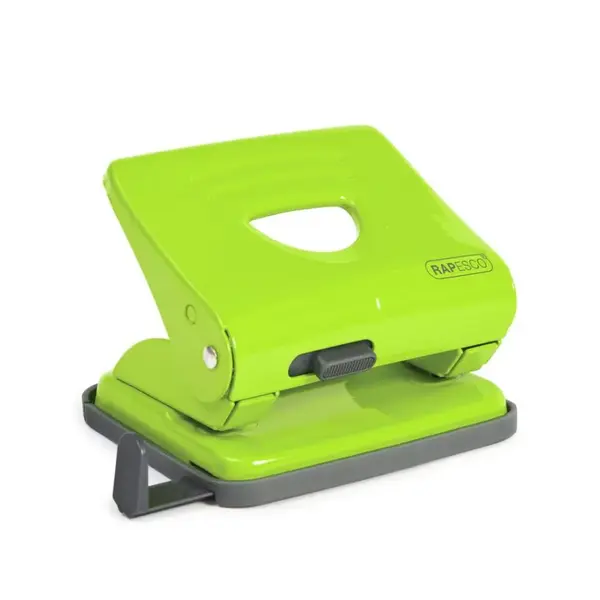 Perforator metalic 2 perforatii 25 coli Rapesco diverse culori Perforator metalic 2 perforatii 25 coli Rapesco diverse culori verde