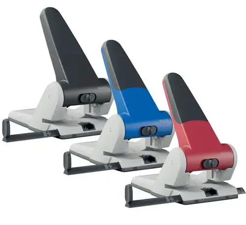 Perforator metalic 2 perforatii 65 coli Leitz diverse culori Perforator metalic 2 perforatii 65 coli Leitz diverse culori albastru